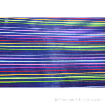 Nylon Polyester Colorful Stripe Mesh Fabric